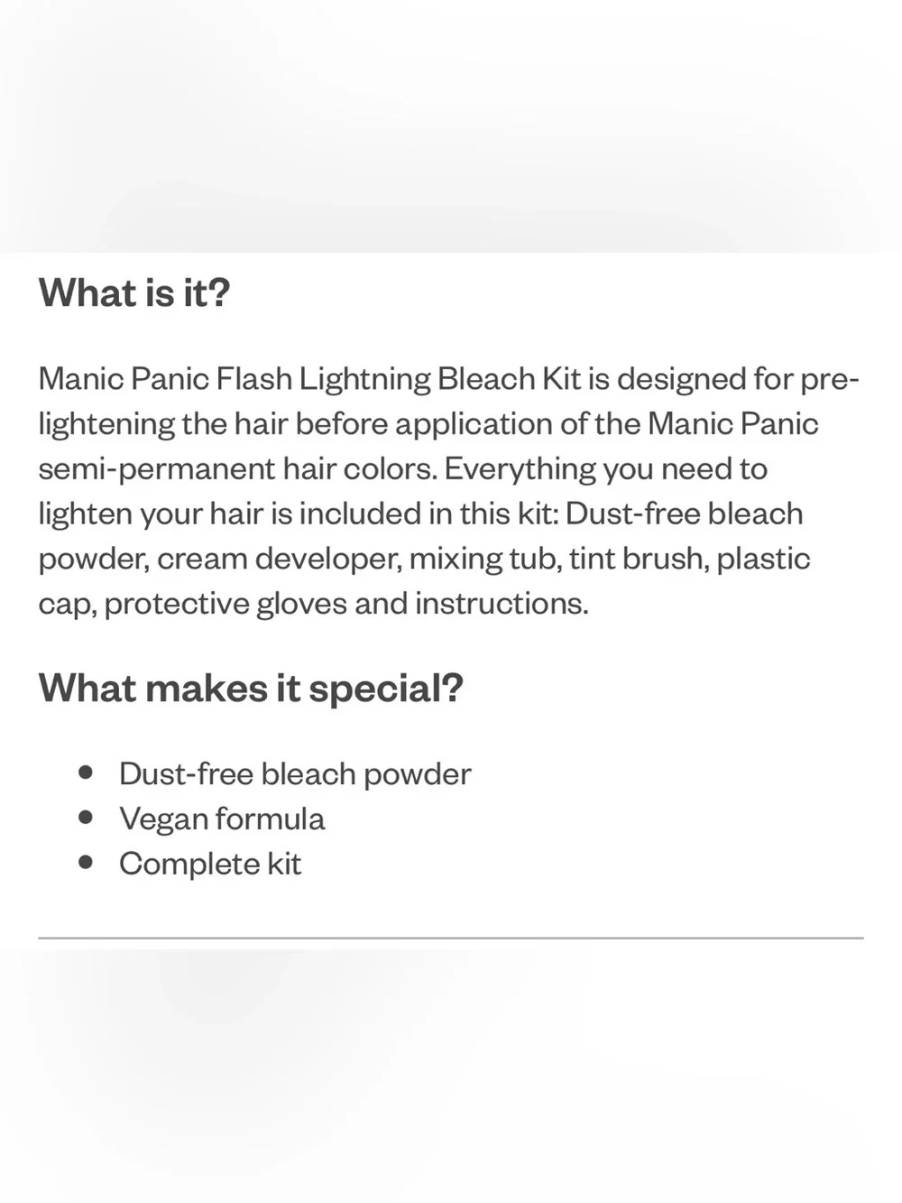 2 MANIC PANIC Flash Lightning Super Strength Bleach Kit - NIB